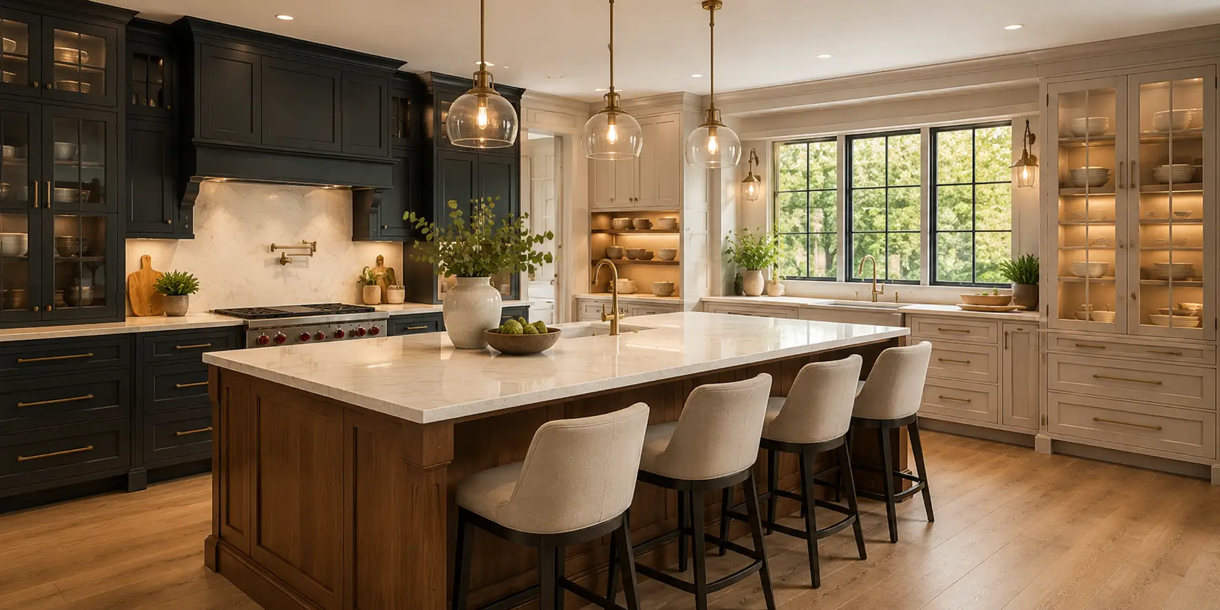 Two-Tone Luxury Wood Kitchen