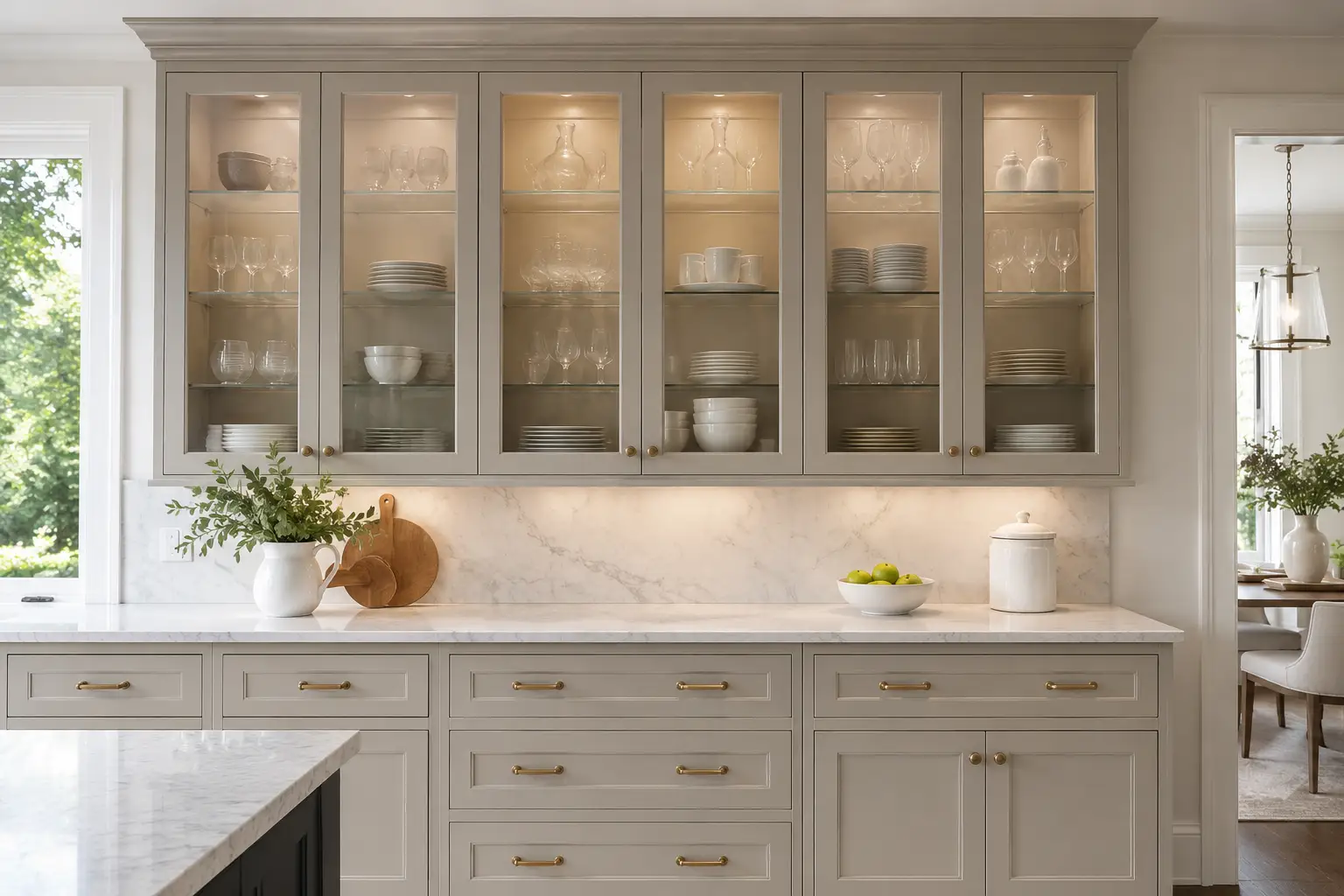 Glass Accent Shaker Kitchen