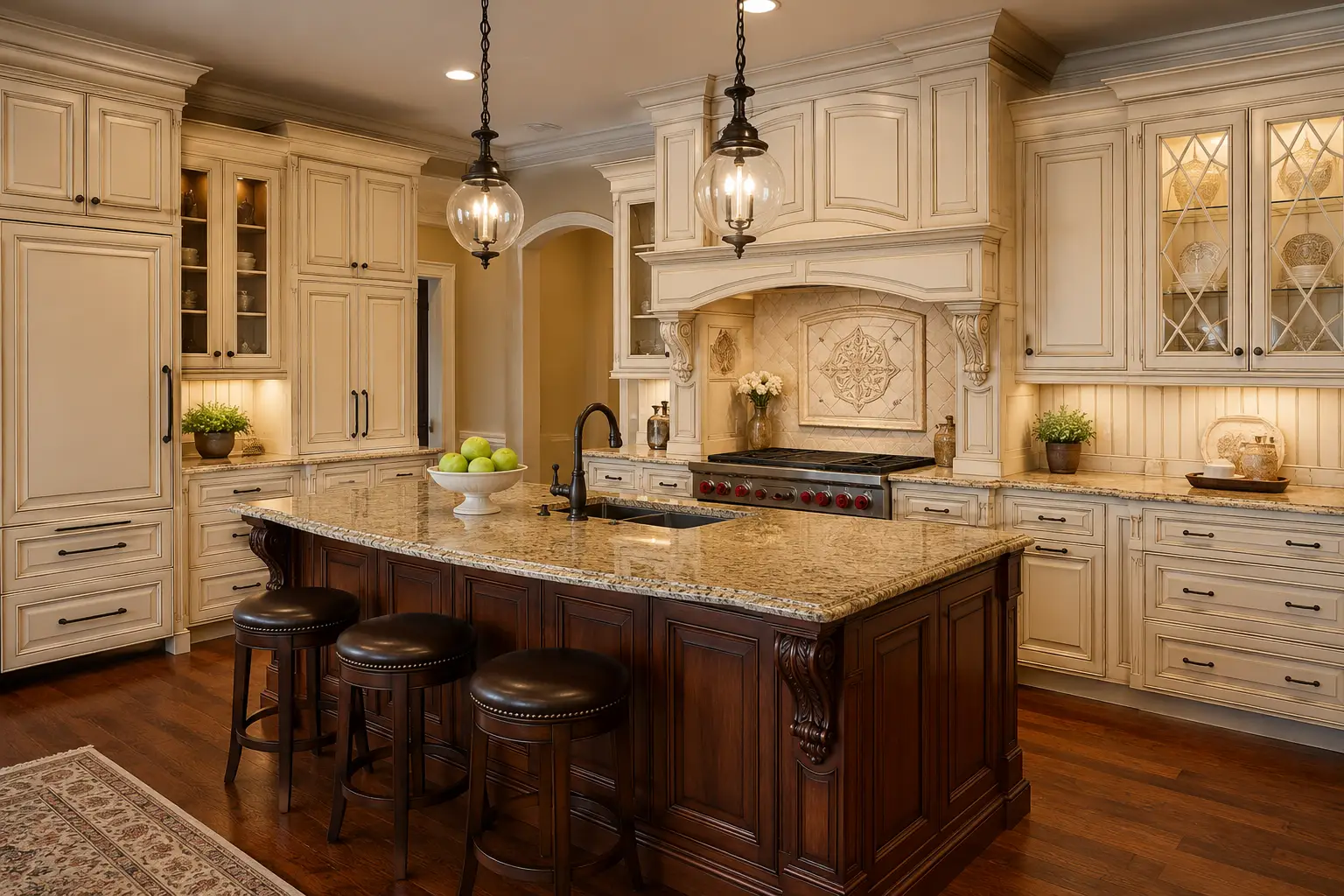 Classic Raised Panel Island Kitchen