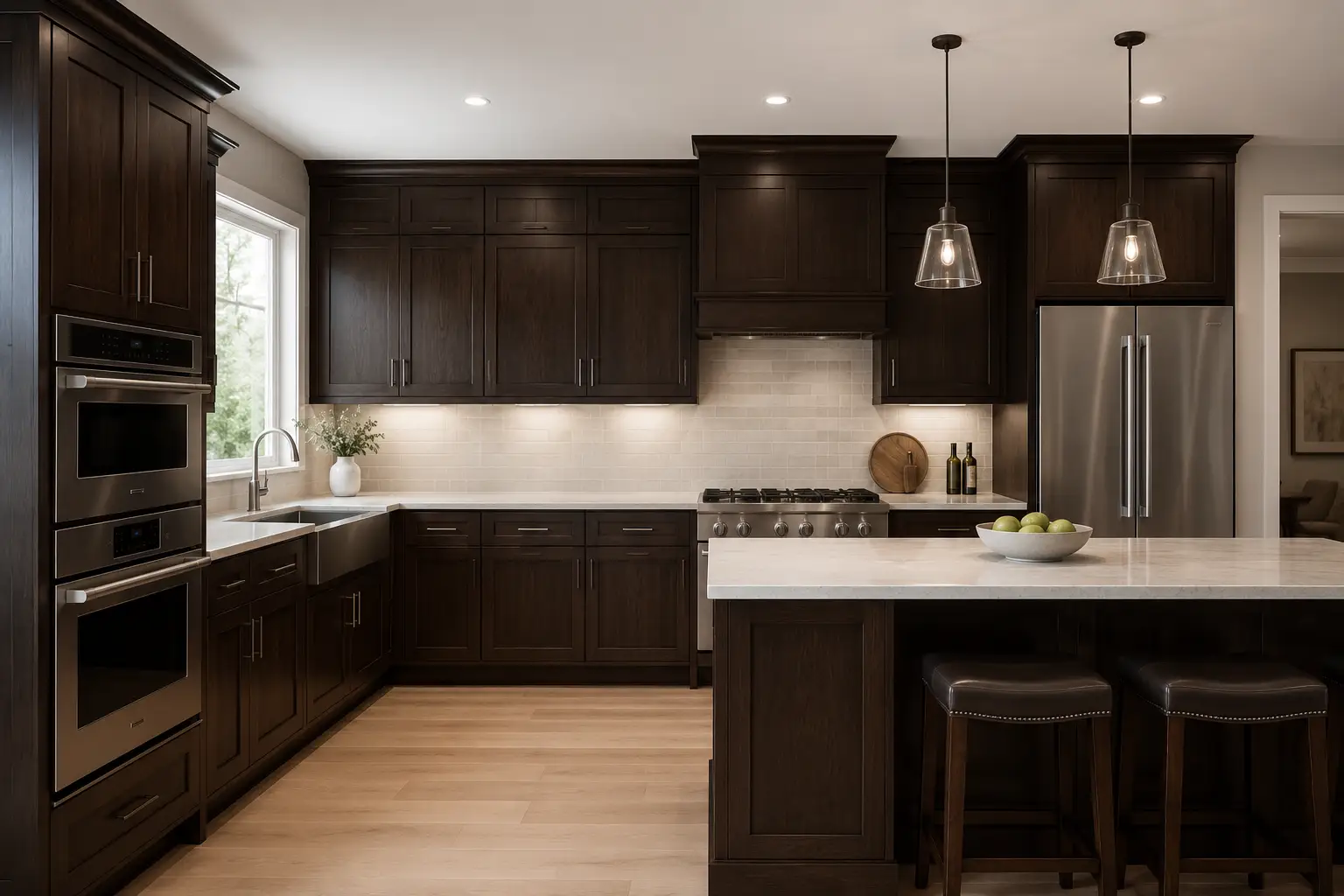 Espresso Wood Cabinet Kitchen