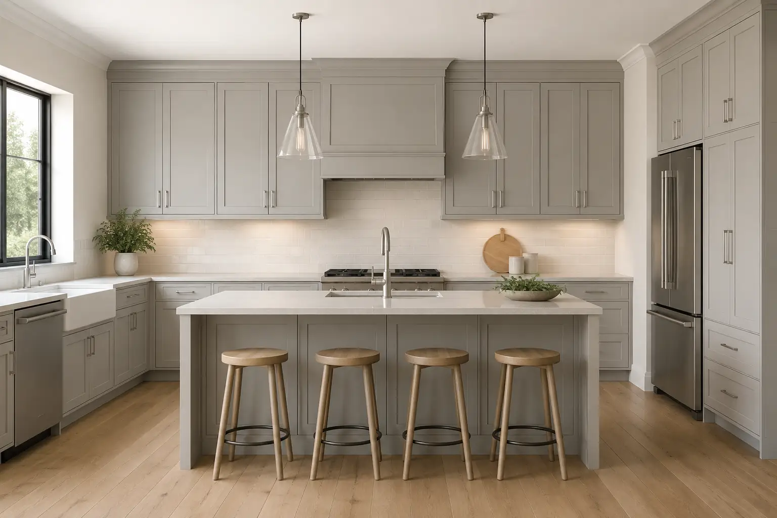 Soft Gray Shaker Kitchen