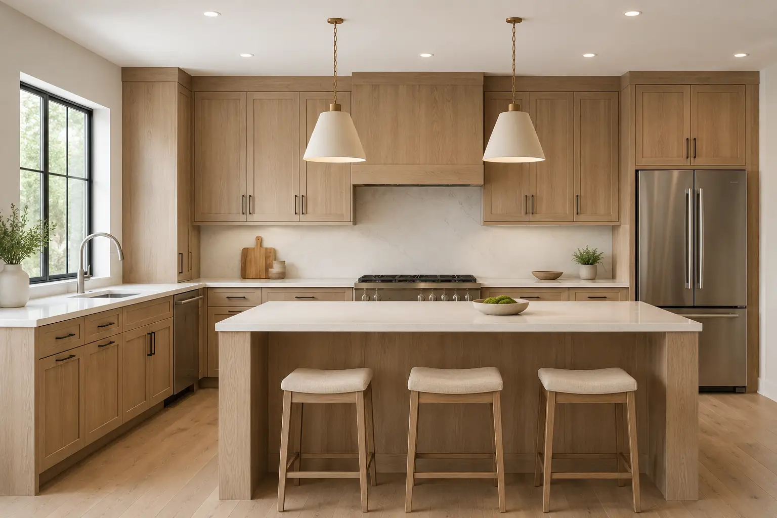 Light Oak Slim Shaker Kitchen