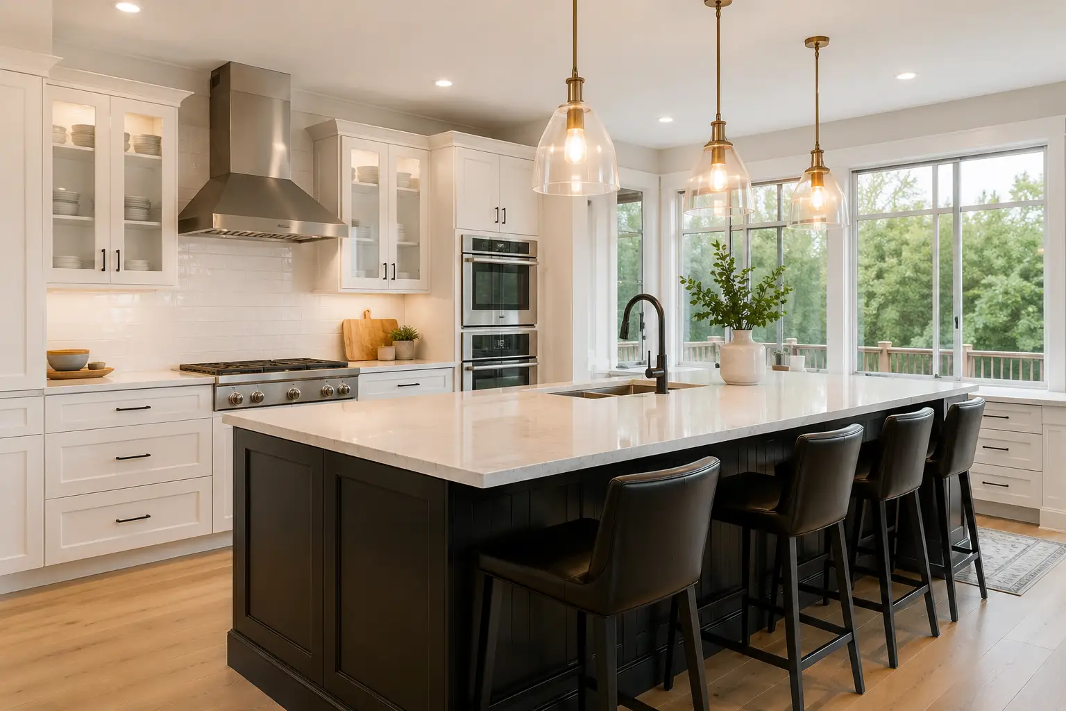 Two-Tone Shaker Island Kitchen